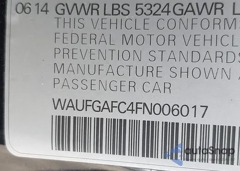 2015 Audi A6 3.0T Premium Plus z USA, uszkodzony, nr VIN WAUFGAFC4FV006017